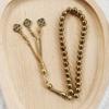 Meetvii Black Gold Copper Color Hematite Stone Tasbih Beads Turkish Islamic Prayer Beads Arabic Style Bracelets