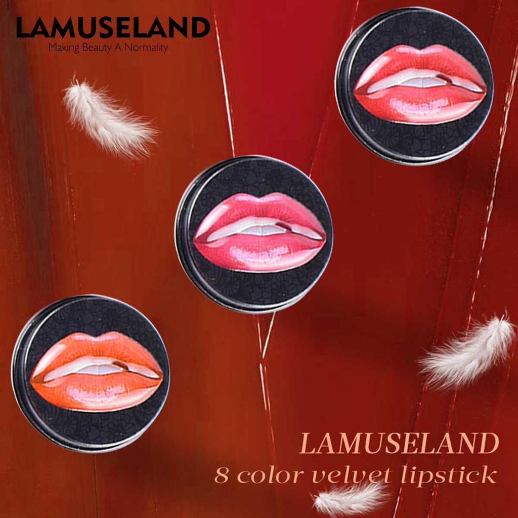 LAMUSELAND 8 цветов Водостойкая губная помада Натуральная долговечная