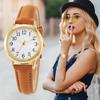 Женские кварцевые часы Спортивные кварцевые часы Легко читаемые арабские цифры Простой циферблат Часы с кожаным ремешком из искусственной кожи