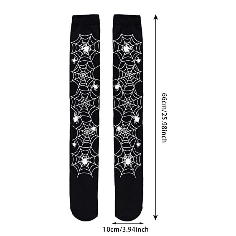 Милые женские длинные чулки на Хэллоуин, модные печатные гольфы выше колена, реквизит для выпускного бала