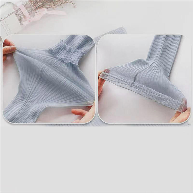 Women's Long Ultra-Thin Lace Arm Sleeves Cooling Mesh Sheer Ruched Tulle Lace Sunscreen Fingerless Arm Sleeves For Outdoor Activity