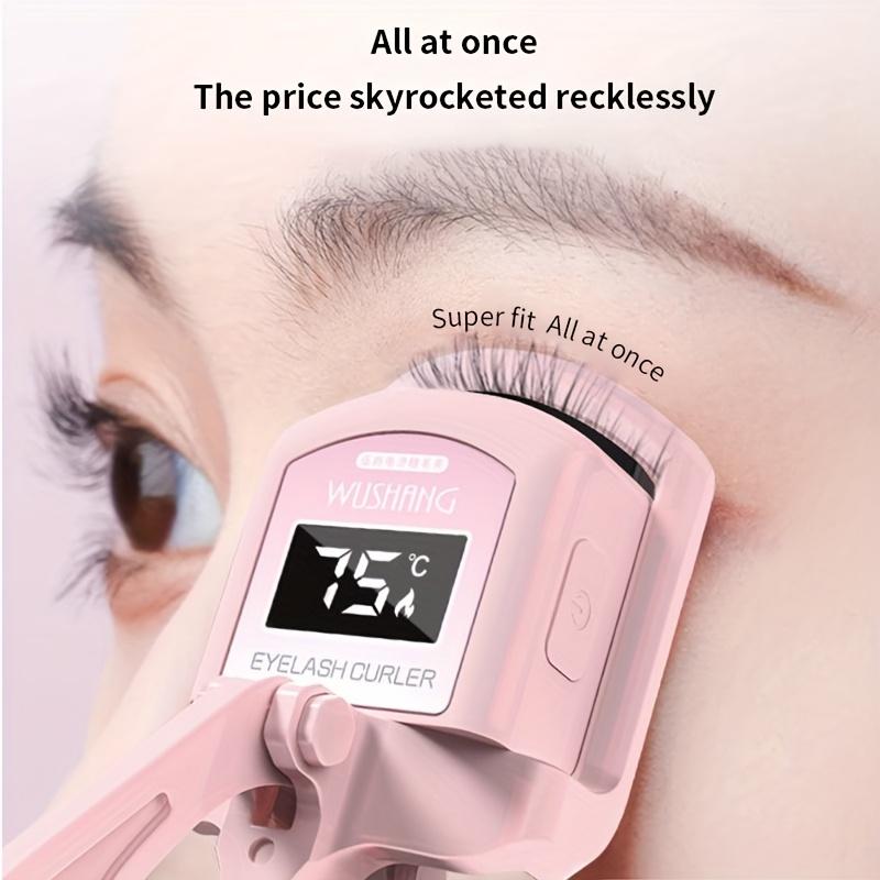 USB Rechargable Electric Eyelashes with LED Power Display Screen Silicone Pad Changes Color with Temperature Rise Quickly Heats Up for 30 Seconds