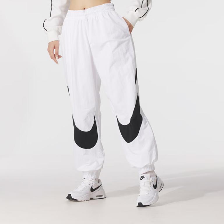 Nike Повседневные брюки женские Белые/Черные Умеренно подвернутые брюки HV2358-100