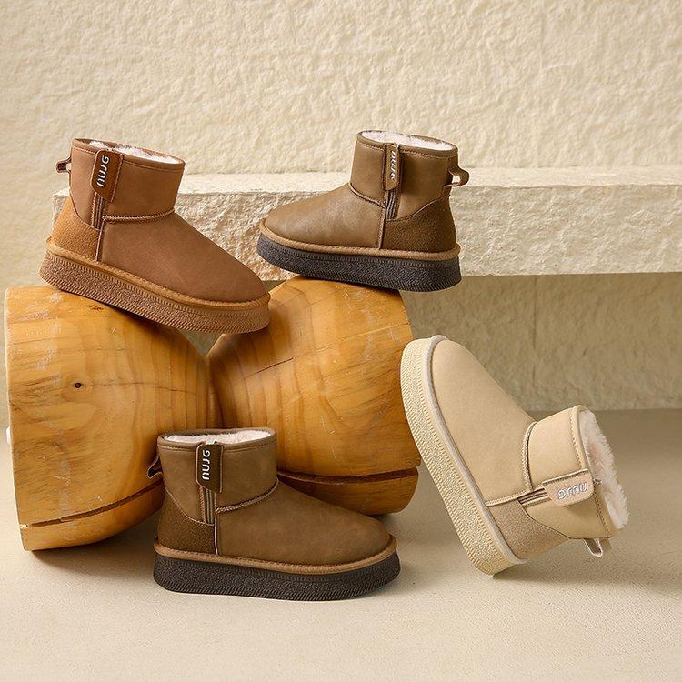 Версия из коровьей кожи~ Кожаные утепленные зимние ботинки женские 2025 зима новые на толстой подошве на молнии теплые повседневные нескользящие хлопковые ботинки