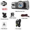 3-канальный автомобильный видеорегистратор WIFI Dash Cam для автомобилей Видеорегистратор Портативный 1080P Камера заднего вида для автомобиля G-Sensor Автомобильный аксессуар