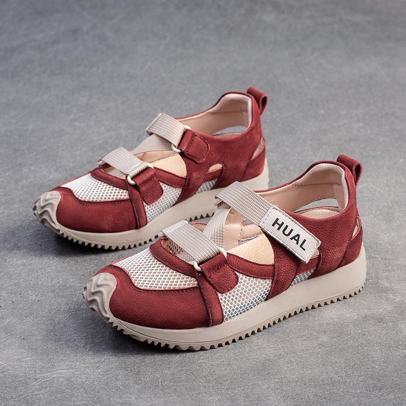 Johnature Цветные спортивные повседневные сандалии из дышащей сетки, универсальная женская обувь из натуральной кожи