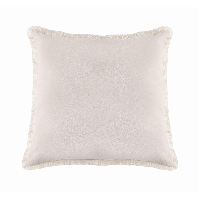 Modern Simple Sofa Cover Pillow Thickened Washed Cotton and Linen Tassel Living Room Bedroom Sofa Bedside Pillow Cover