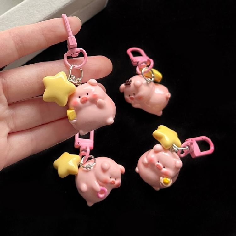 Fashionable Piggy Pendant Keyrings Accessory Cute Animal Bag Decoration for Girl
