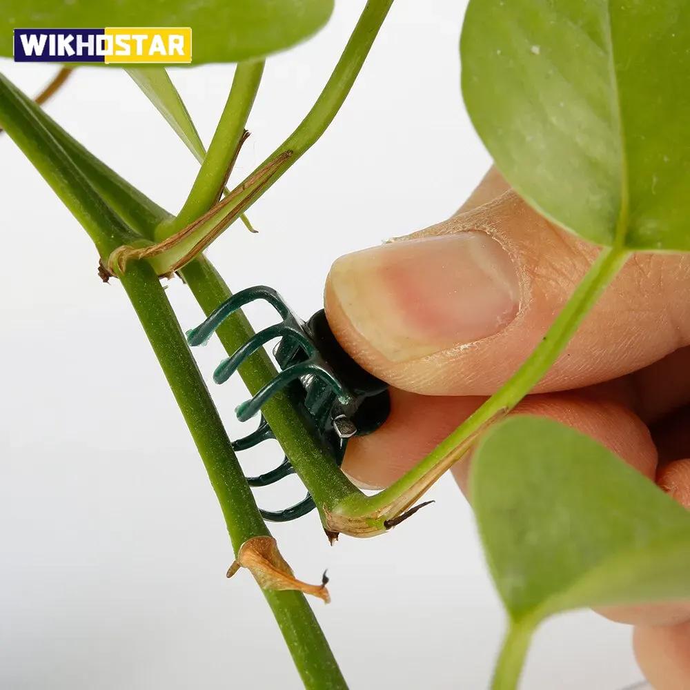 100pcs Garden Plant Clips Food-safe Plastic Support Orchid Stem Clip for Vine Vegetables Flower Tied Bundle Branch Clamping Garden Tool