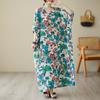 Short Sleeve Plus Size Cotton Vintage Floral New In Dresses for Women Casual Loose Maxi Long Summer Dress
