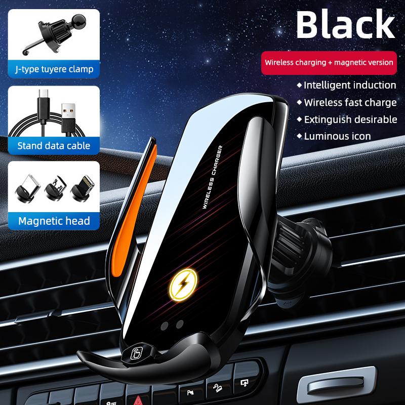 Stable and Anti Shake Car Phone Holder Wireless Fast Charging Car Phone Holder 360 ° Infrared Sensing Air Outlet Phone Holder T2