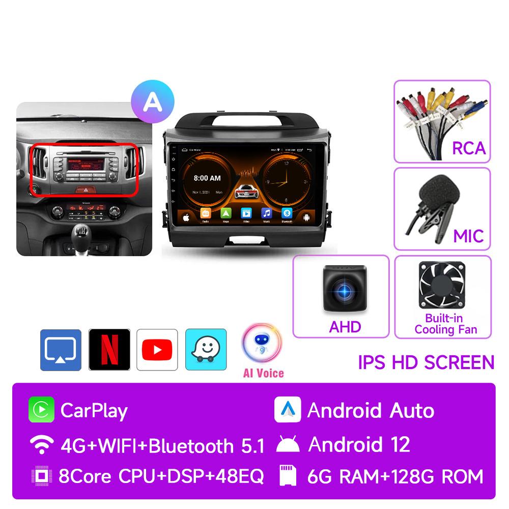JIUYIN AI Голосовое 2 din Android Авто Радио Для KIA Sportage 3 2010-2016 Carplay 4G Авто Мультимедиа GPS 2din автомагнитола