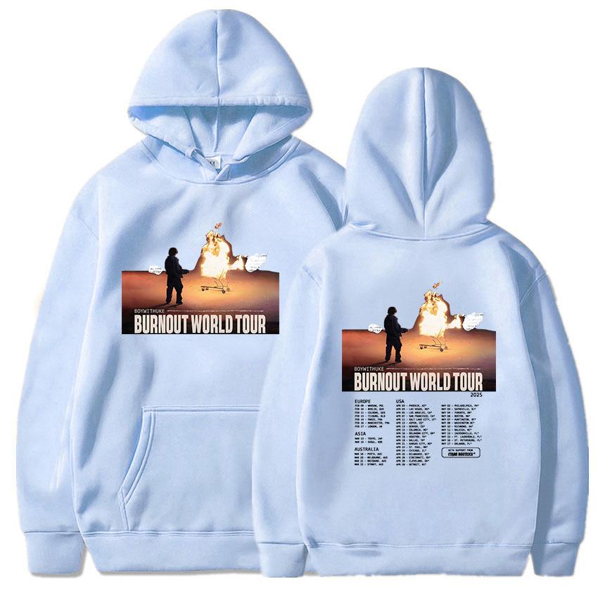 Boywithuke Burnout Мировой Тур 2025 Худи Sudadera Mujer Худи Женские Мужские Повседневные Толстовки Певец Графический Принт Пуловеры