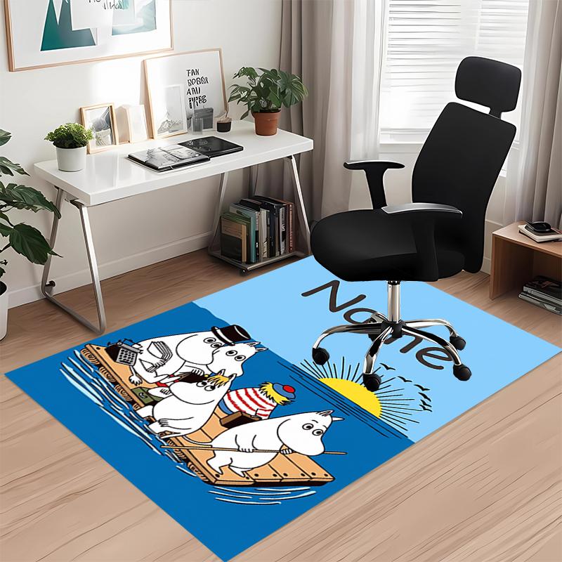 Custom Name Moomin Printed Carpet Rug For Office Chair Living Room Bedroom Kitchen Room Decor Gifts
