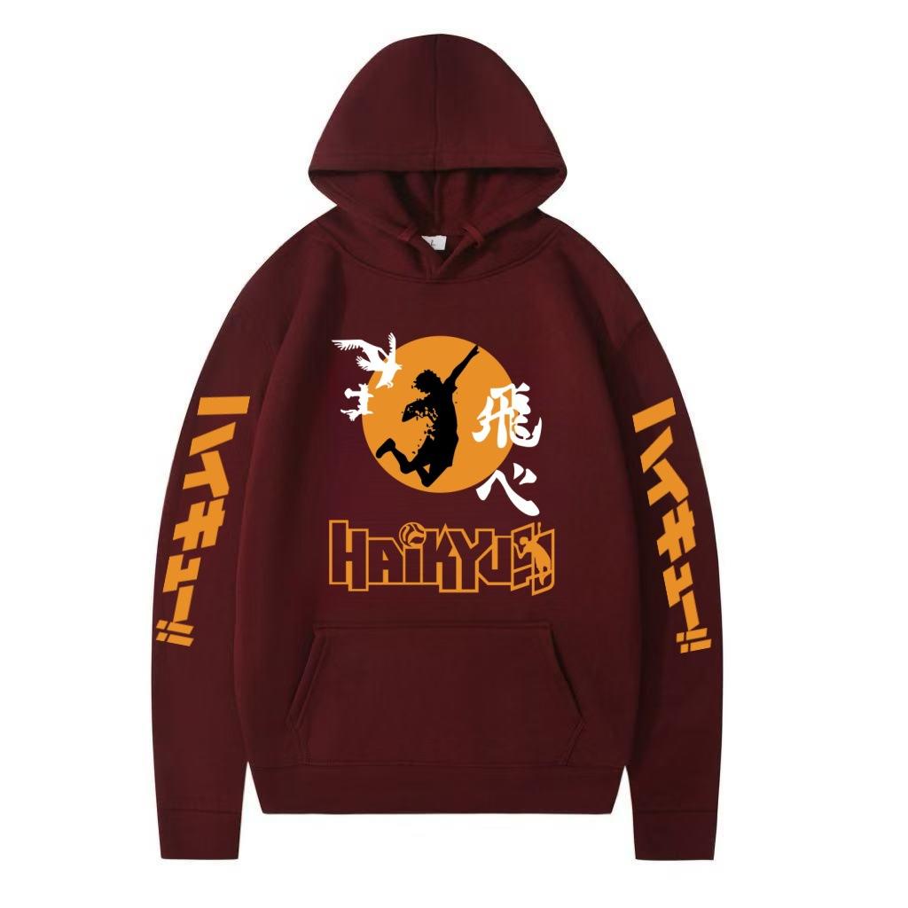 Японская анимация Haikyuu Принтованное мужское худи Брендовое худи Y2K Одежда Винтажная мода Унисекс Пуловеры с длинным рукавом