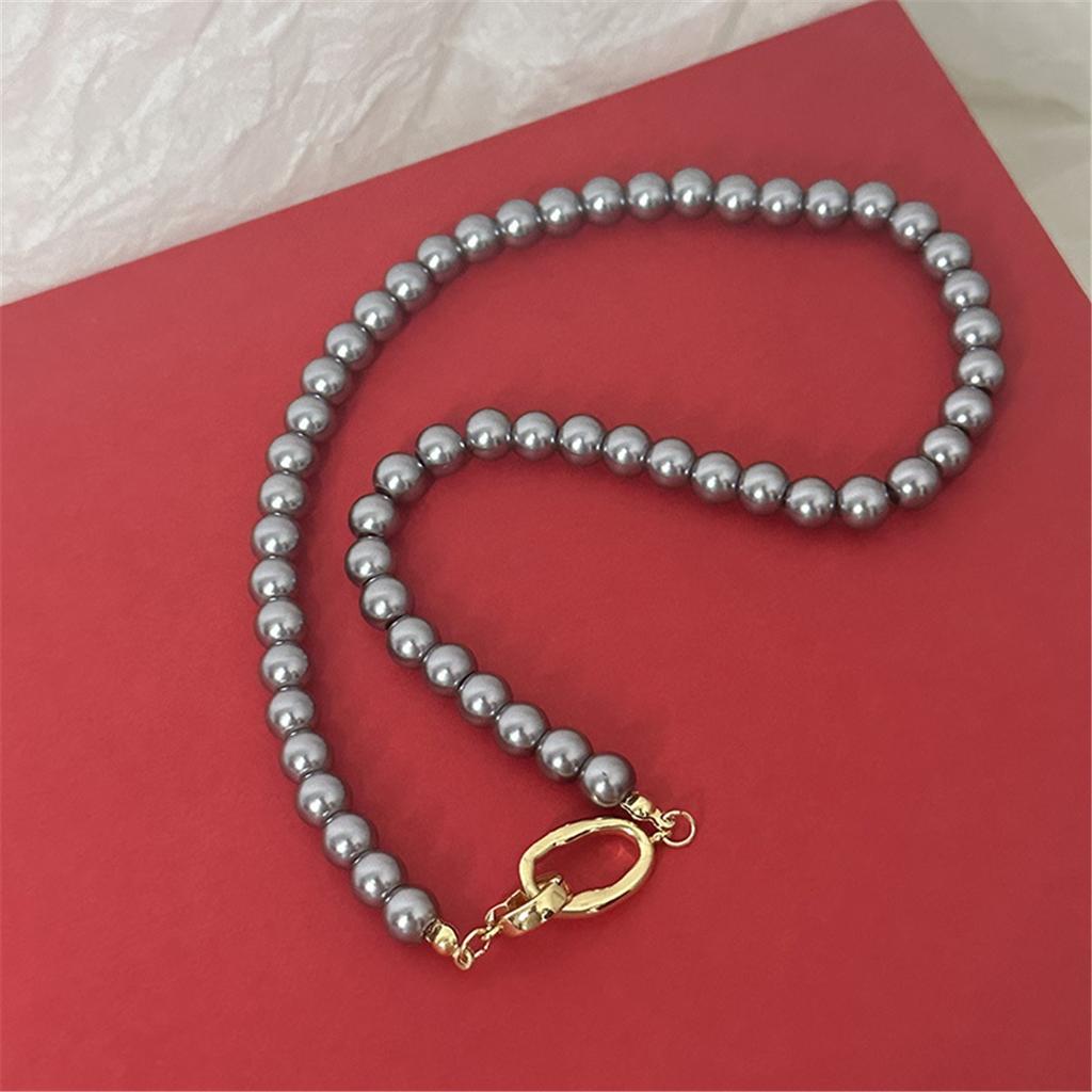 Tooxika Французское ретро легкая роскошь нишевое серое жемчужное ожерелье простое личностное джемперная цепочка женская