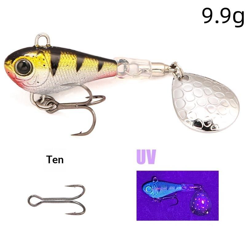 Spin Tail Spinner Fishing Lure 6/10/14g Hard Metal Blade Bait Lifelike Swimming Action for Bass Perch Pike Angling