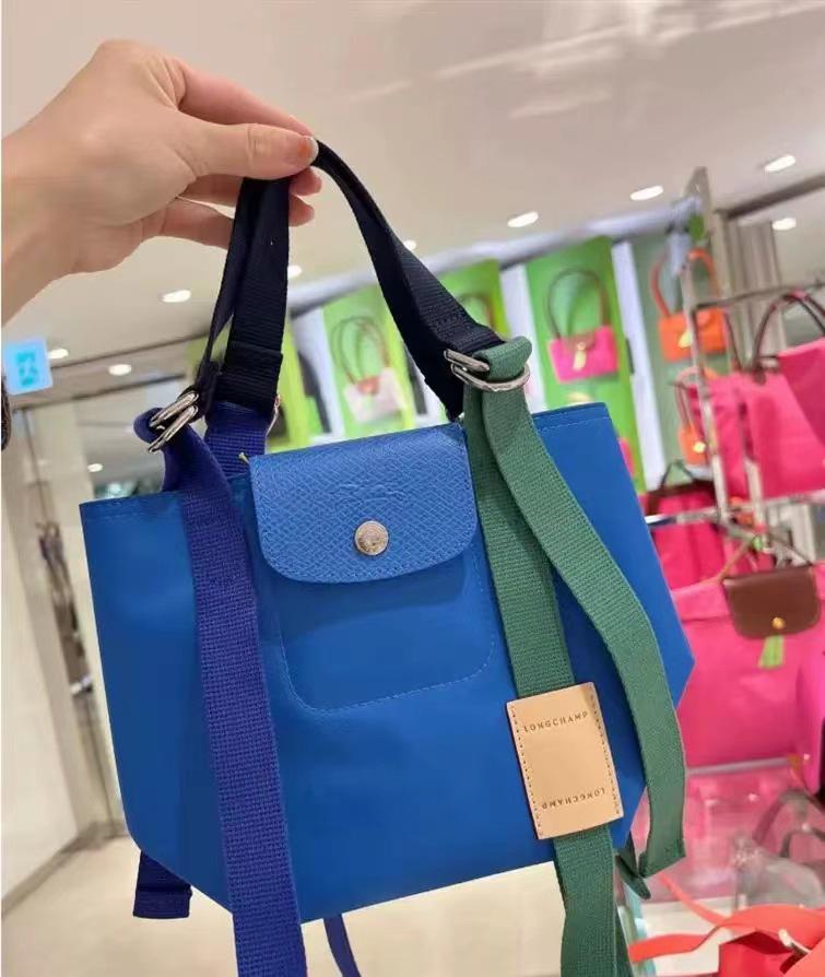 Холщовая сумка кроссбоди Longxiong с цветными блоками и нейлоновой лентой