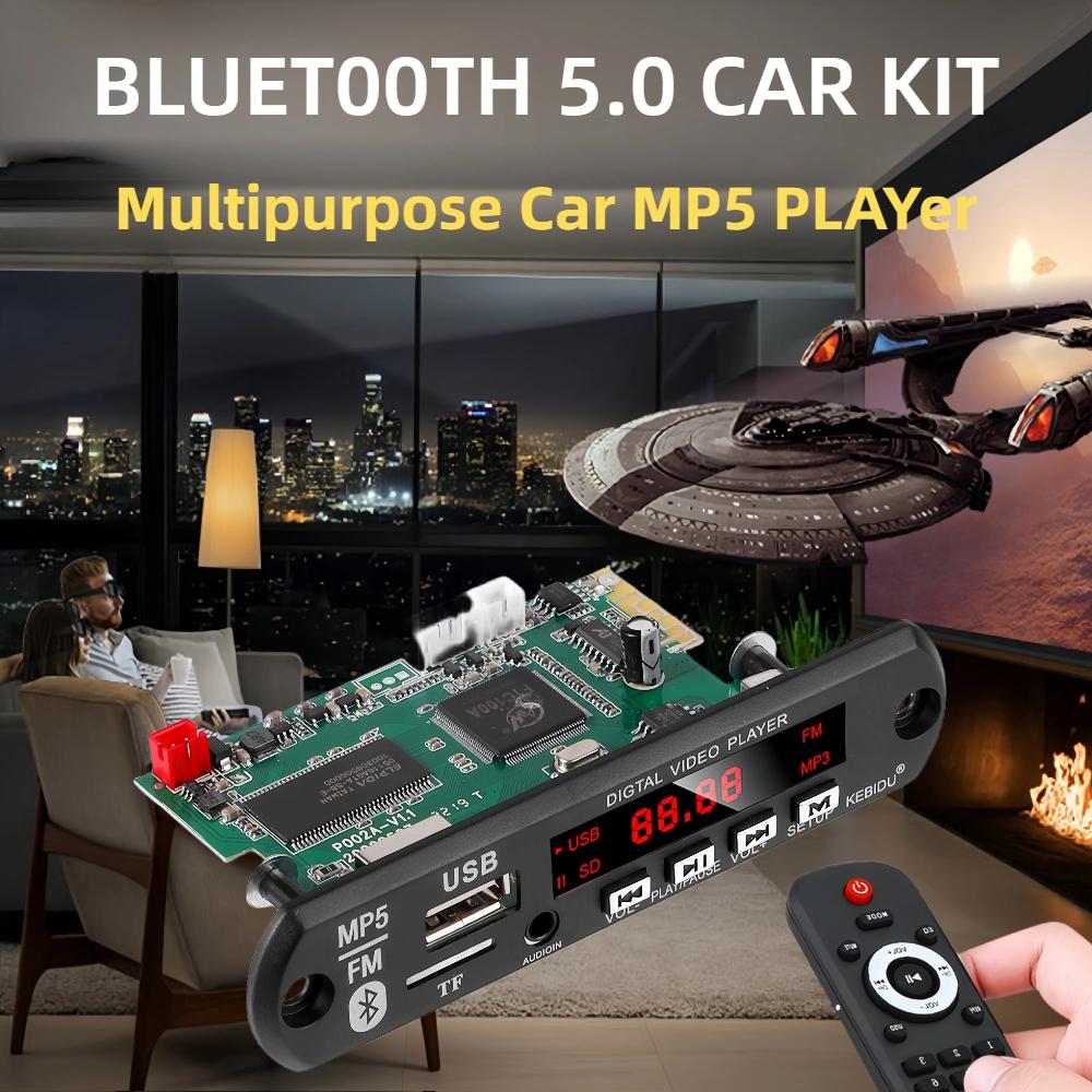 Bluetooth MP5 MP4 MP3 Декодер Плата DC 12V Аудио Ресивер 1080P HD Видео Плеер Фильм Фото Электронная Книга FM Радио AUX USB TF для Автомобиля