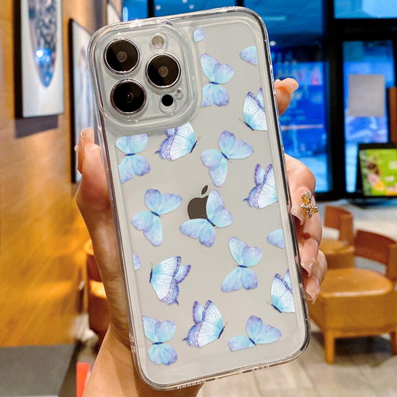 Модный цветочный чехол для телефона iPhone 16 15 14 Pro Max 13 12 11 ударопрочный силиконовый чехол прозрачный чехол