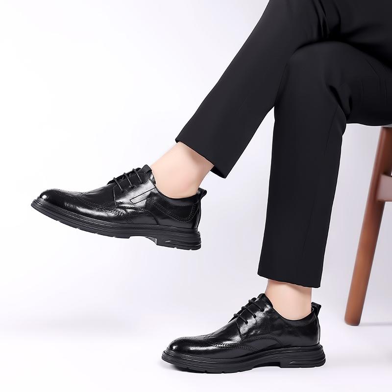 Мода 2024 Новая Британская Стильная Обувь Мужская Ручной Работы Мягкая Подошва Оксфорды Качественная Кожа Мужская Платье Классическая Деловая Офисная Формальная Шнуровка