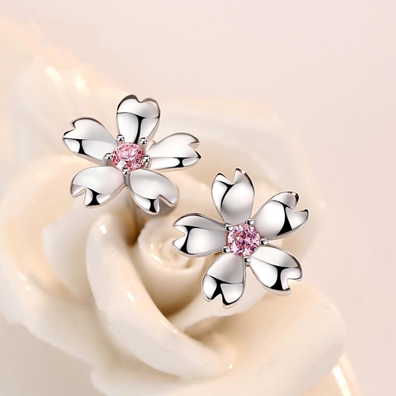 Sace Gems Серьги вишневого цвета женские цветочные розовые серьги с кристаллами модные темпераментные серьги с цирконом
