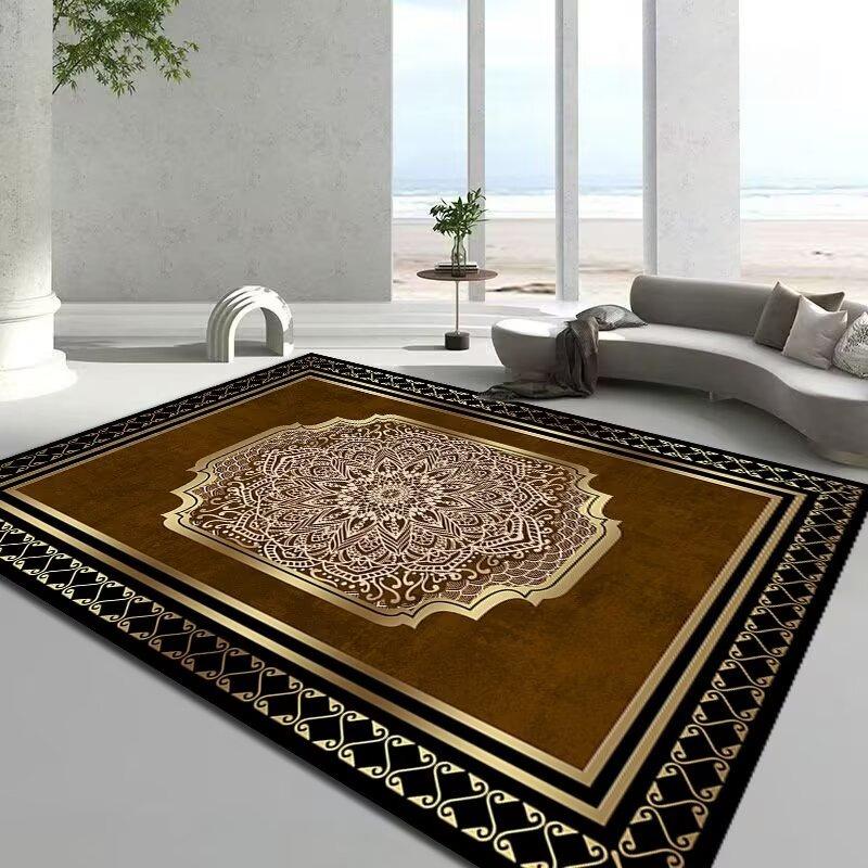 Роскошные ковры в европейском стиле для большой площади, с узором «домашняя рамка», ковры для гостиной, спальни, лаунжа, кофейных столиков, мягкий напольный коврик