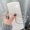 Oversized Square Frame Prescription Myopia Eyewear Polyhedral Glasses Anti Blue Light Eye Protection Near Sight Eyeglasses
