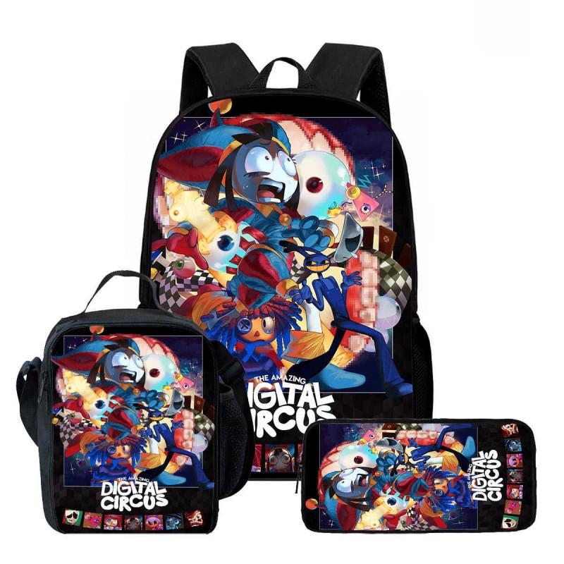 Kids Cartoon Backpack Set With Lunch Bag Pencil Case - Lightweight Ergonomic School Grades 1-6