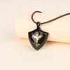 Phoenix Obsidian Shield Amulet Necklace for Men and Women [Coai]