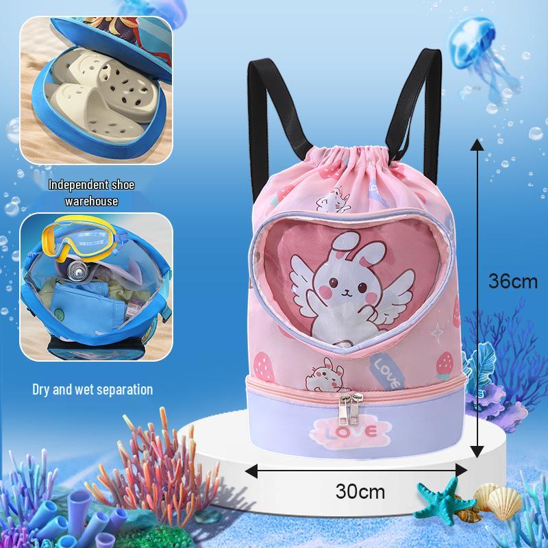 Детский водонепроницаемый рюкзак для плавания: Мужская косметичка и женская пляжная сумка с разделением для сухого/влажного