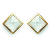 [E9074] - Gold Plated 'Linda' Earrings Golden White - 10x10 Mm