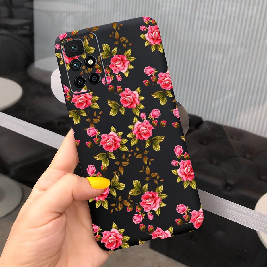 Case For Redmi 10 2022 Stylish Girl Flower Painted Cover For Xiaomi Redmi 10 Coque Fundas Redmi10 4G Soft Silicone Bumper