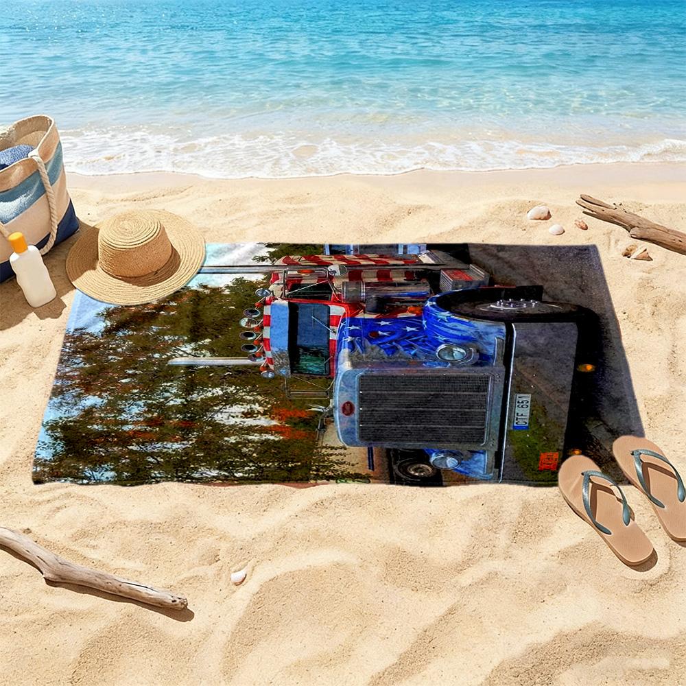 Kw Heavy Trucks Beach Towel Soft Durable Quickdry Comfortable Lightweight Suitable For Sports Travel Swimming Yoga Bathroom Beach And Pool