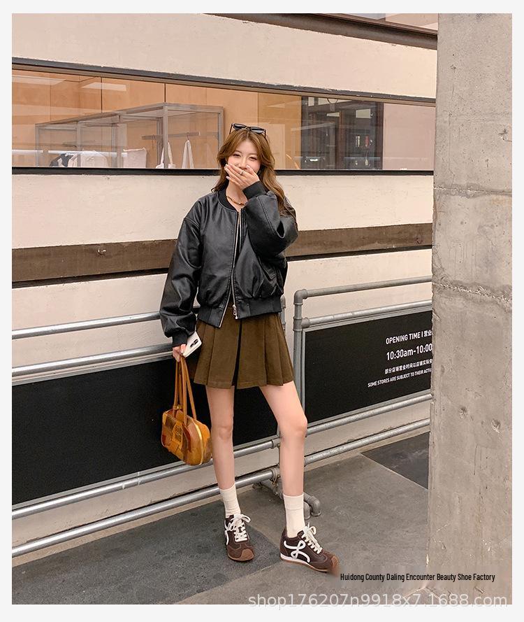 Женские туфли на каблуке 7 см, кожаные, в стиле «уродливая милота», с цветными блоками, осень/зима 2025