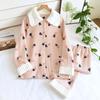 Fresh Sweet Winter Thicken Pajamas Sets Women Keep Warm 100% Scuba Cotton Quilted Long-sleeved Sleepwear