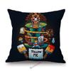 Alice Wonderland Mad Hatter Cartoon Art Tea Time Cartoon Sofa Throw Pillow Case Cotton Linen Car Bench Chair Cushion Cover