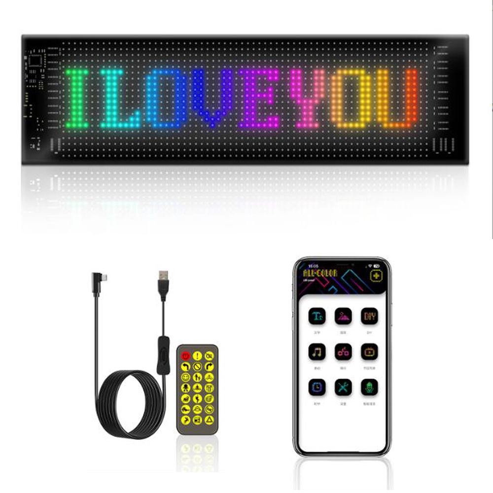 Светодиодная матричная панель Портативный гибкий дисплей BT Полноцветный автомобильный рекламный экран Управление через приложение IP65