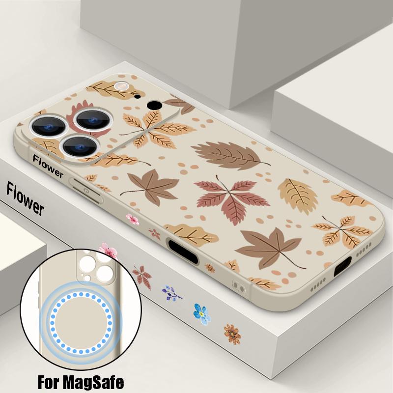 Чехол для iPhone 17 Pro Max с рисунком из мультяшных ромашек, магнитный, для Magsafe, мягкая накладка для iPhone 16 15 14 13 Pro Max 17E 16E