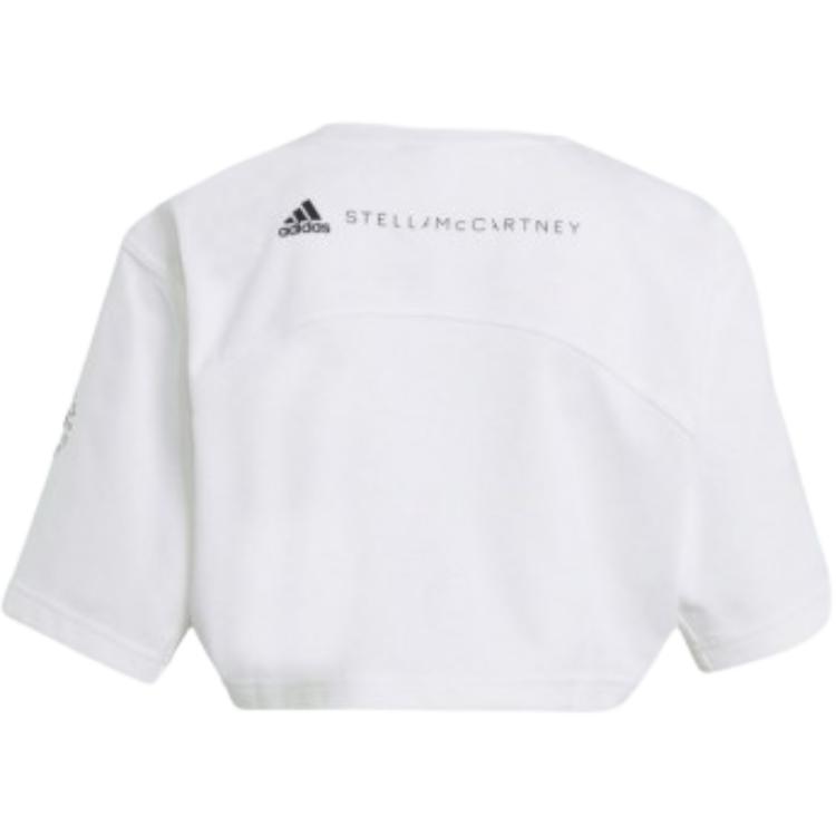 Adidas Letter Print Round Neck Loose Short Sleeve T-Shirt Women Tops White GL7339