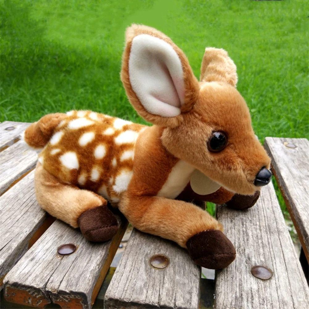 Forest Animal Stuffed Deer Dolls Soft Dolls Simulation Deer Toy Sika Deer Plush  Birthday Gift