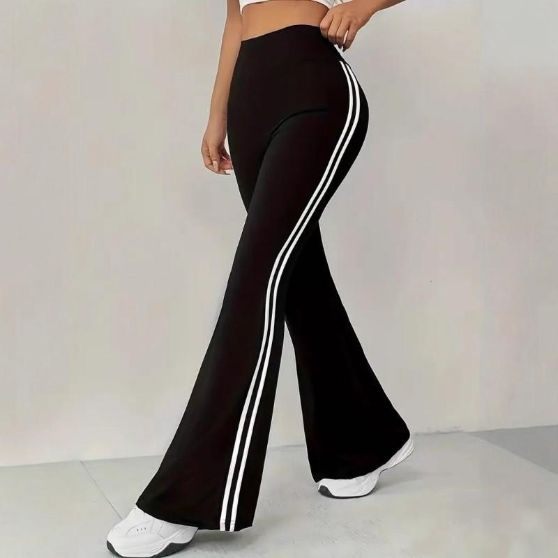 Womens High Waist Wide Leg Trousers Straight Fit Flared Pants Casual Loose Long