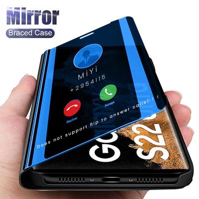 Магнитная подставка для книги Smart Mirror PU кожаный флип-чехол для Samsung Galaxy S24 S23 S22 S21 S20 Ultra Plus A12 A13 A23 A52 A53 противоударный чехол