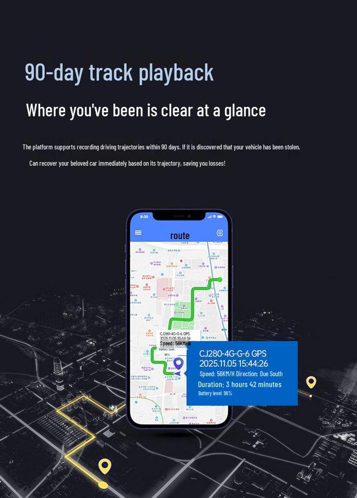 4G280 GPS Tracker: Wireless, Strong Magnetic Attachment, Real-Time Positioning, Long Standby, Remote Support