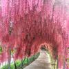 12pcs-Wisteria Home Decoration, Artificial Flower Vine Belt, Shopping Mall, Wedding Decoration, Arched Vine Atmosphere Layout