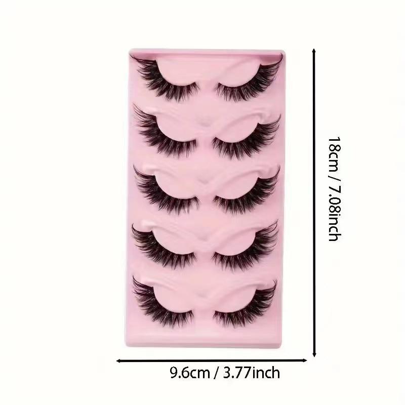 Makeup 5 Pairs Cat Eye Lashes Faux Eyelashes Eye Elongated False Eyelashes