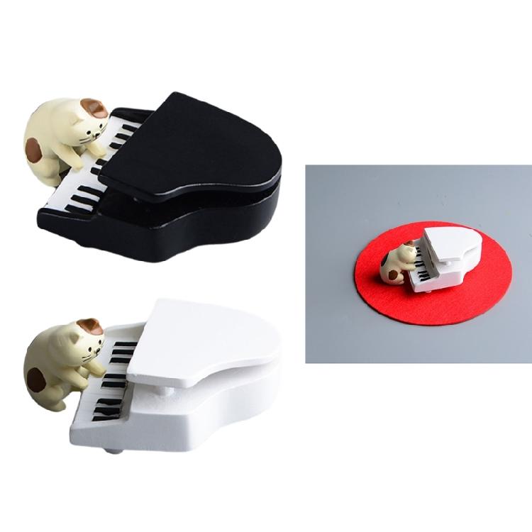Миниатюрные скульптуры кошек-пианистов, набор 2 шт., кошки и пианино, миниатюрные модели, украшения для приборной панели автомобиля и офисного декора