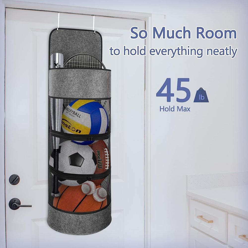 Подвесной органайзер для спортивного инвентаря над дверью, органайзер для хранения мячей в гараже, органайзер для спортивного инвентаря, органайзер для хранения задней двери