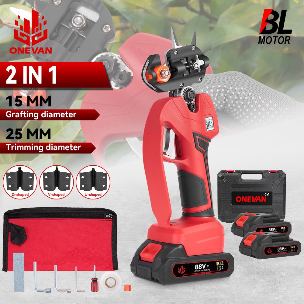 ONEVAN Бесщеточный электрический прививочный станок 2 в 1, многофункциональные прививочные ножницы, электроинструмент для обрезки и прививки, аккумулятор Makita 21 В
