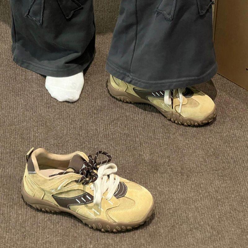 Женские Плоские Спортивные Туфли 2026 Осень Новые Круглый Носок Мягкая Подошва Противоскользящие Износостойкие Низкие Модные Повседневные Кроссовки